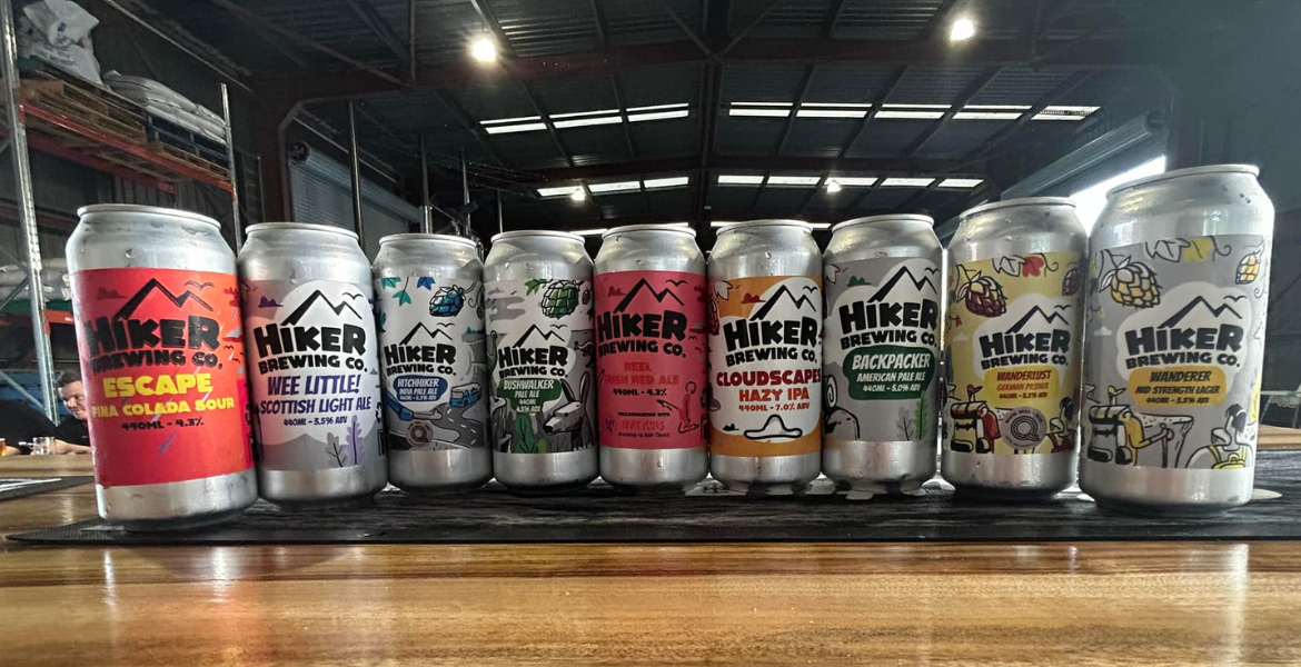 A range of beers at Hiker Brewing Concern craft brewery in Salisbury, Brisbane